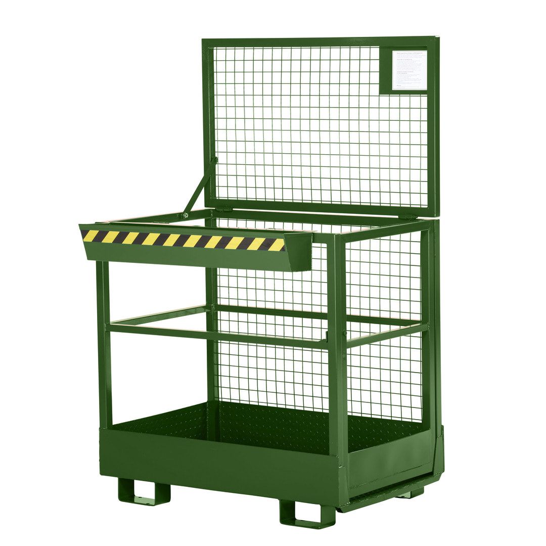 Arbeitsbühne für Stapler und Frontlader - Arbeitskorb - Montagebühne - 2 Personen - Tragkraft 300 kg - 1.910 x 1.200 x 800 mm (HxBxT) - anthrazitgrau