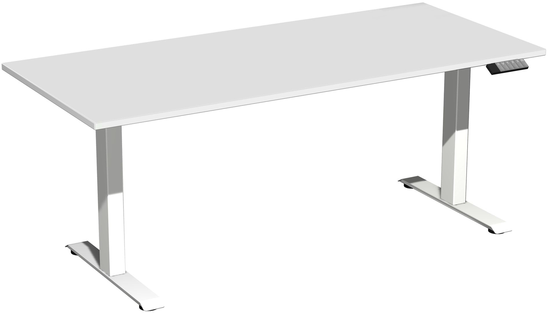 Schreibtisch, Elevate Basic, elektronisch höhenverstellbar, 730 - 1.230 x 1.200 x 800 mm (HxBxT), Gestell anthrazit, Dekor Ahorn