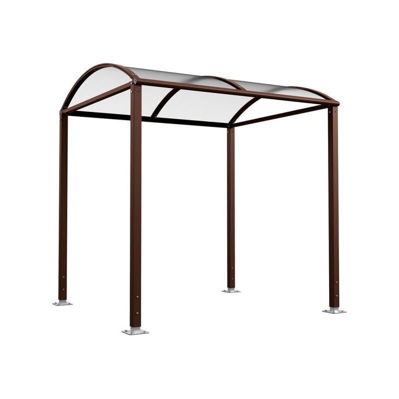 Fahrradunterstand, Fahrradüberdachung, Erweiterung, LED Beleuchtung, 2.635 x 2.500 x 2.090 mm (HxBxT), auf Bodenplatten, Regenrinne, Farbe enzianblau
