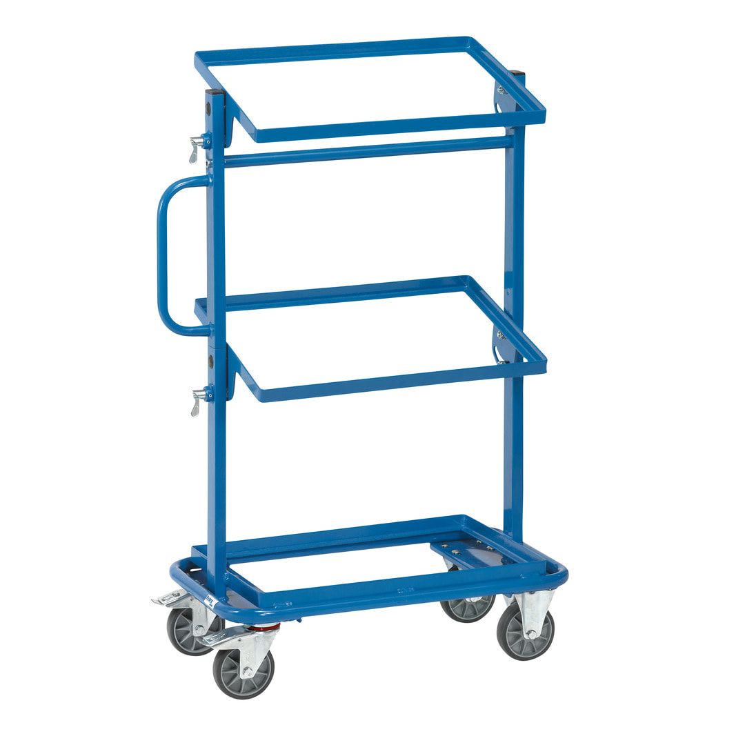 Fetra - Etagenwagen für Eurokästen - 200 kg - (BxT) 400 x 600 mm - 3 neigbare Rahmen