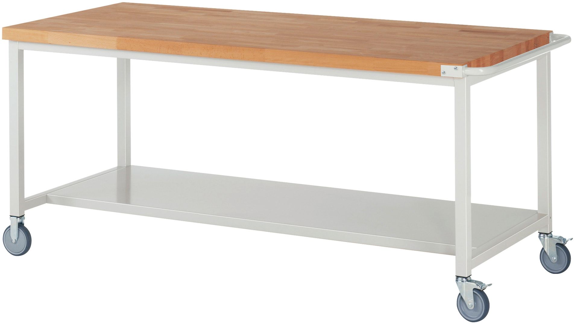 Mobile Werkbank mit Ablageboden - höhenverstellbar 880-1.080 mm - 2.000 x 900 mm (BxT) - Traglast 450 kg - Anthrazitgrau