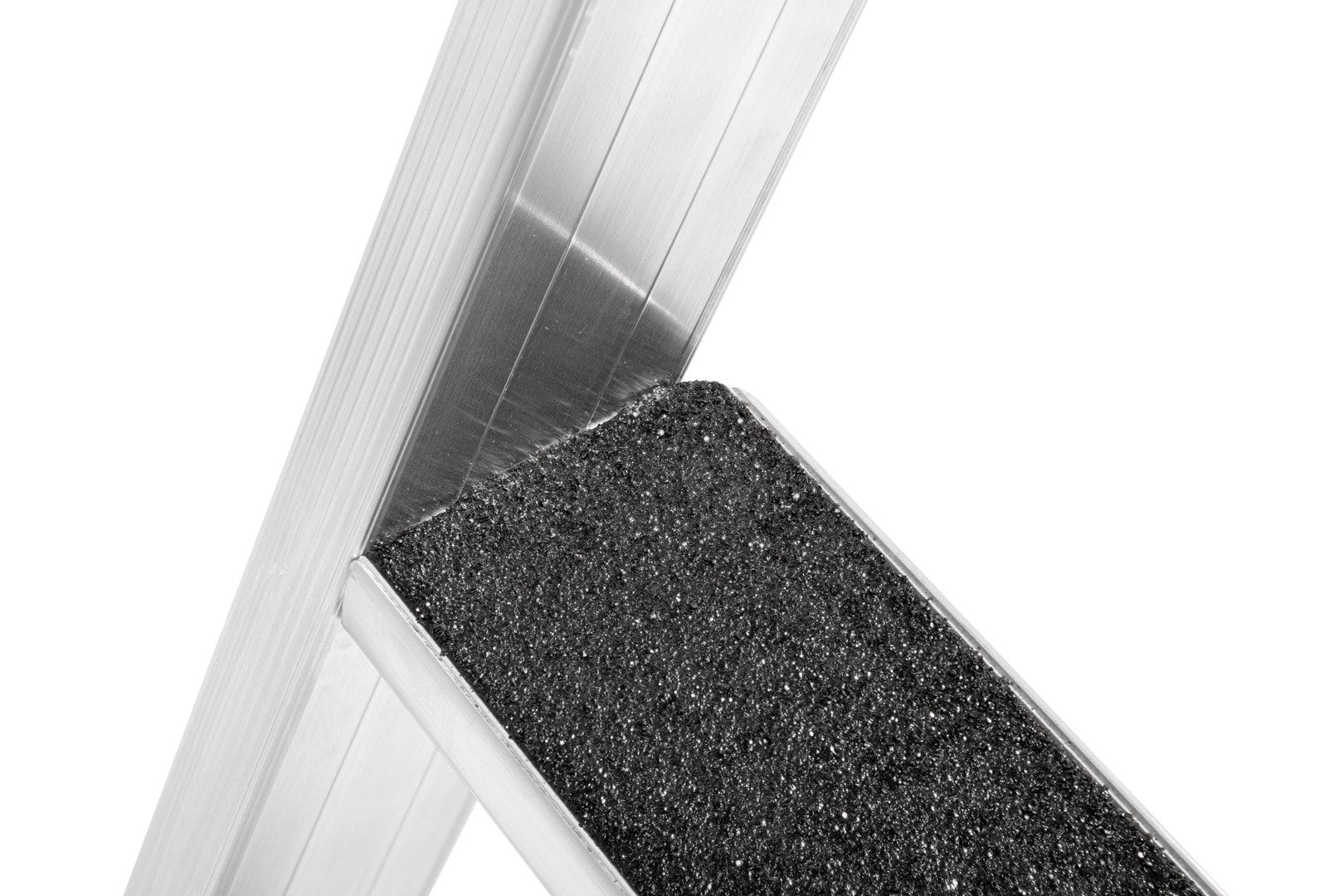 Plattformleiter mit langem Handlauf, zwei Kipprollen, Rutschhemmung R13, Ablage und Eimerhaken, Leiterlänge 1.950 mm, 4 Stufen, Traglast 150 kg, Hymer