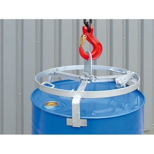 Eichinger Fasstraverse für Kran, Traglast 300 kg, Spannbereich 540 - 600 mm, stehende 200 l Fässer, 3-Punkt-Halterung, Farbe anthrazitgrau (RAL 7016)