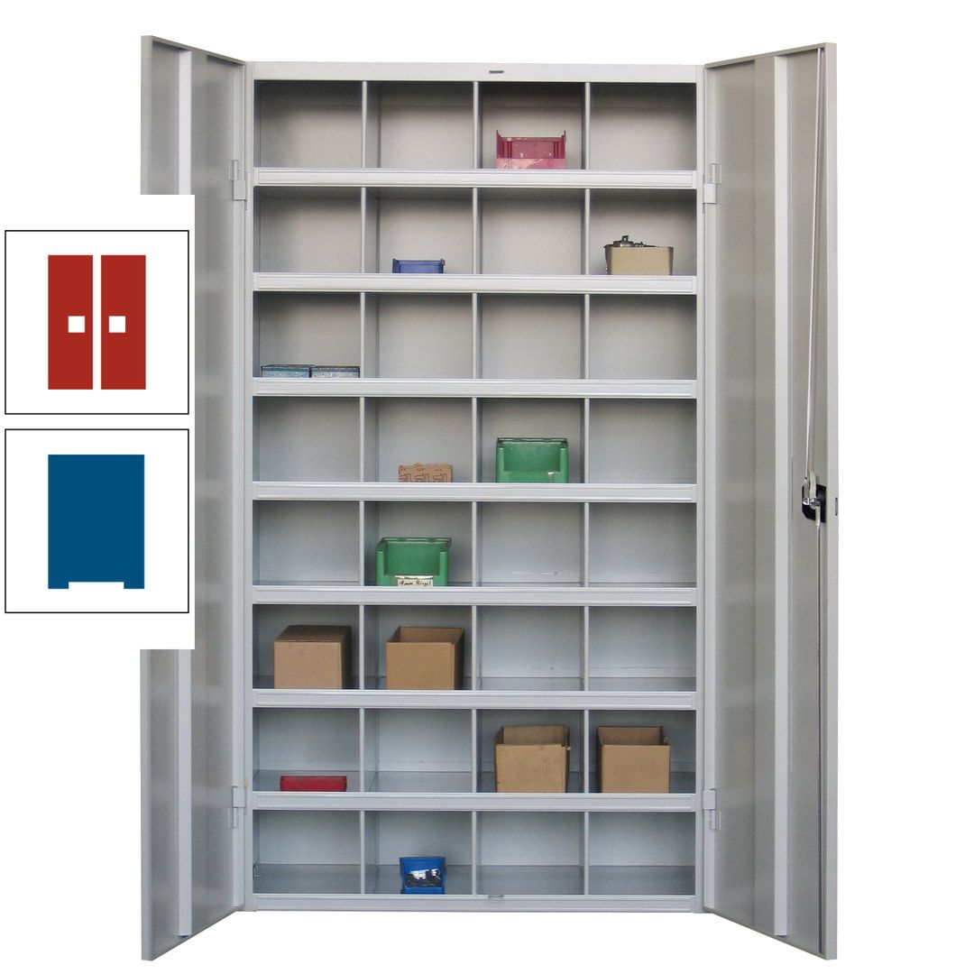 Fächerschrank - Sortierstation - Büroschrank - 32 Fächer - 1.800 x 1.000 x 530 mm (HxBxT) - Materialschrank - anthrazitgrau