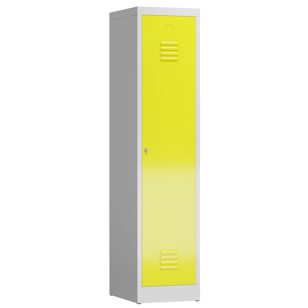 Garderobenschrank, Garderobenspind, 1 Abteil, Abteiltrennwand, 1.800 x 415 x 500 mm (HxBxT), Stahl, Drehriegel, Korpus: lichtgrau, Front: anthrazit