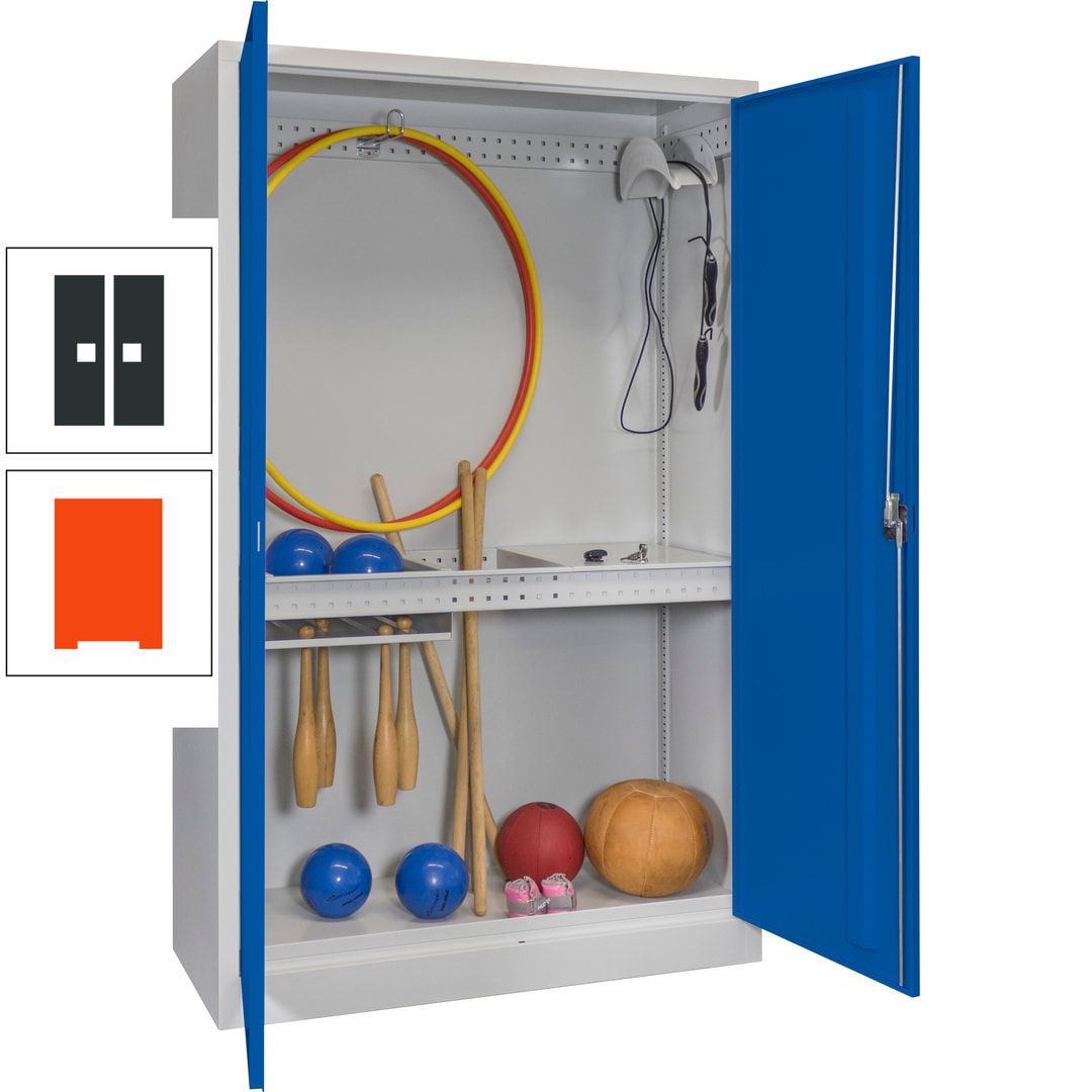 Sportschrank - Vollblechtüren - Variante 3 - 1.950x1.200x500 mm (HxBxT) - anthrazitgrau