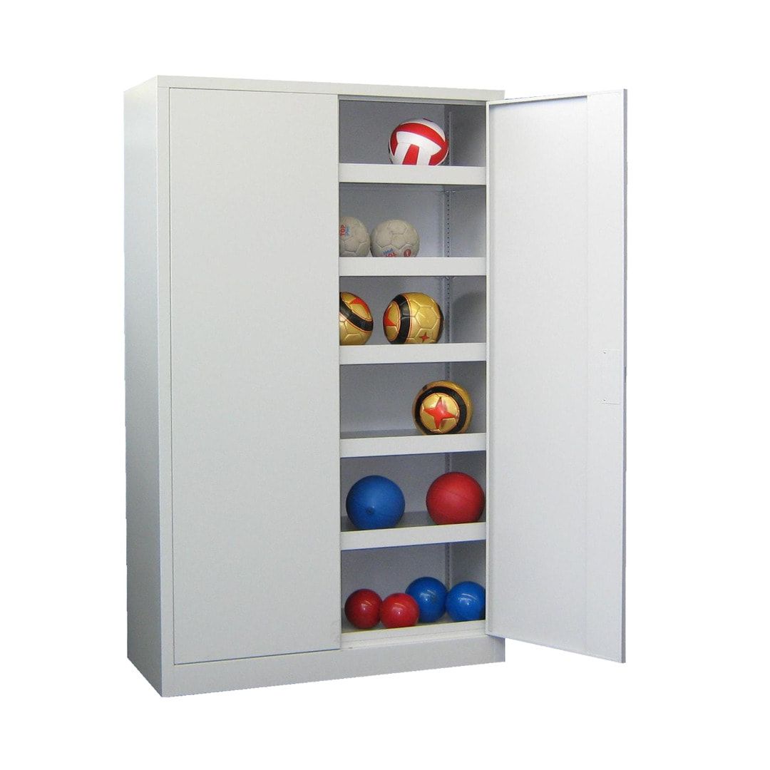 Ballschrank - Lochfeldtüren - 5 Böden - 1.950x1.200x500 mm (HxBxT) - anthrazitgrau