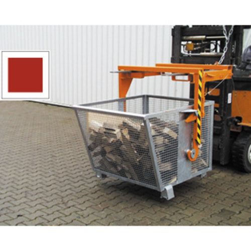 BAUER Gitterbehälter für Kipptraverse - 900 l Volumen - Tragkraft 500 kg - feuerrot