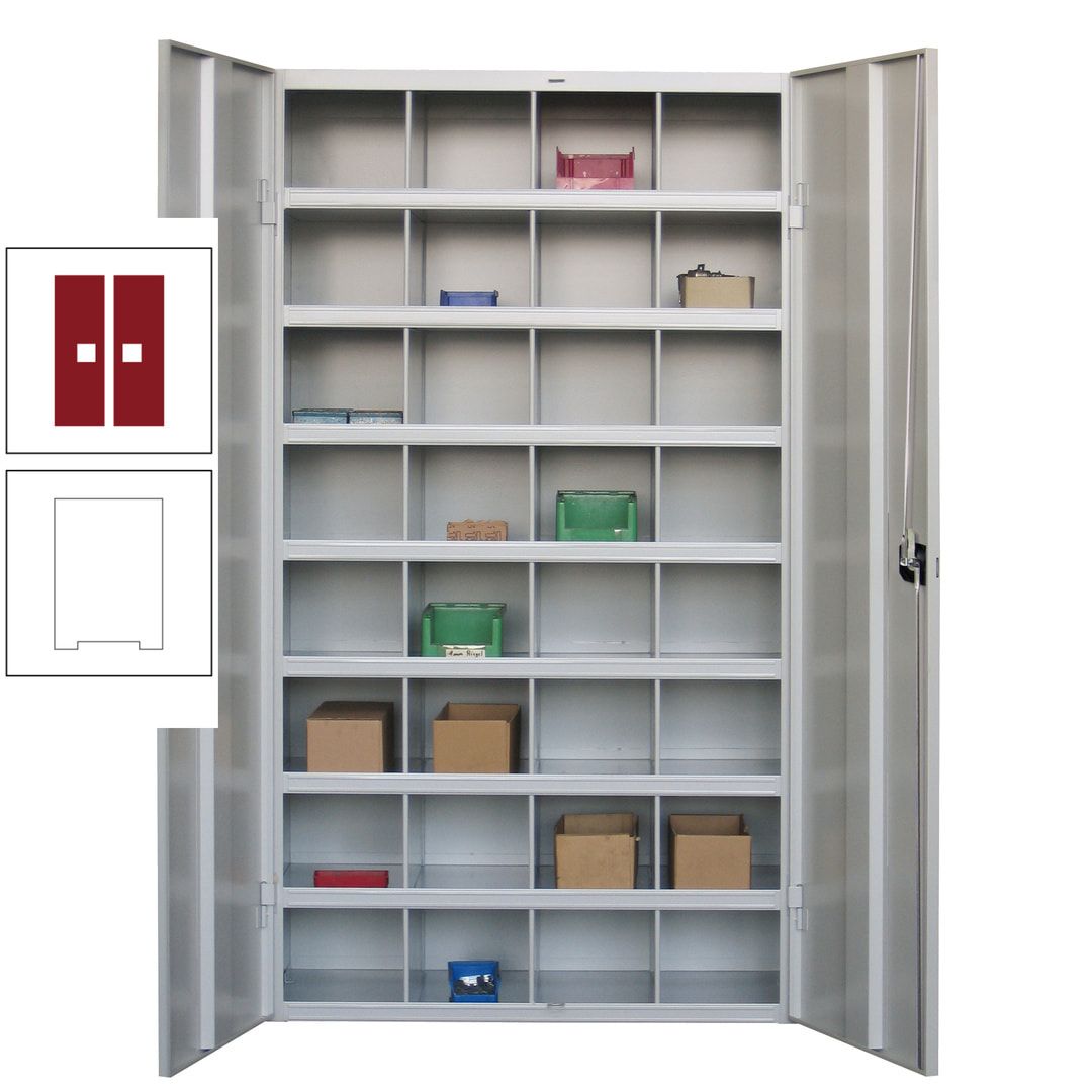 Fächerschrank - Sortierstation - Büroschrank - 32 Fächer - 1.800 x 1.000 x 530 mm (HxBxT) - Materialschrank - anthrazitgrau