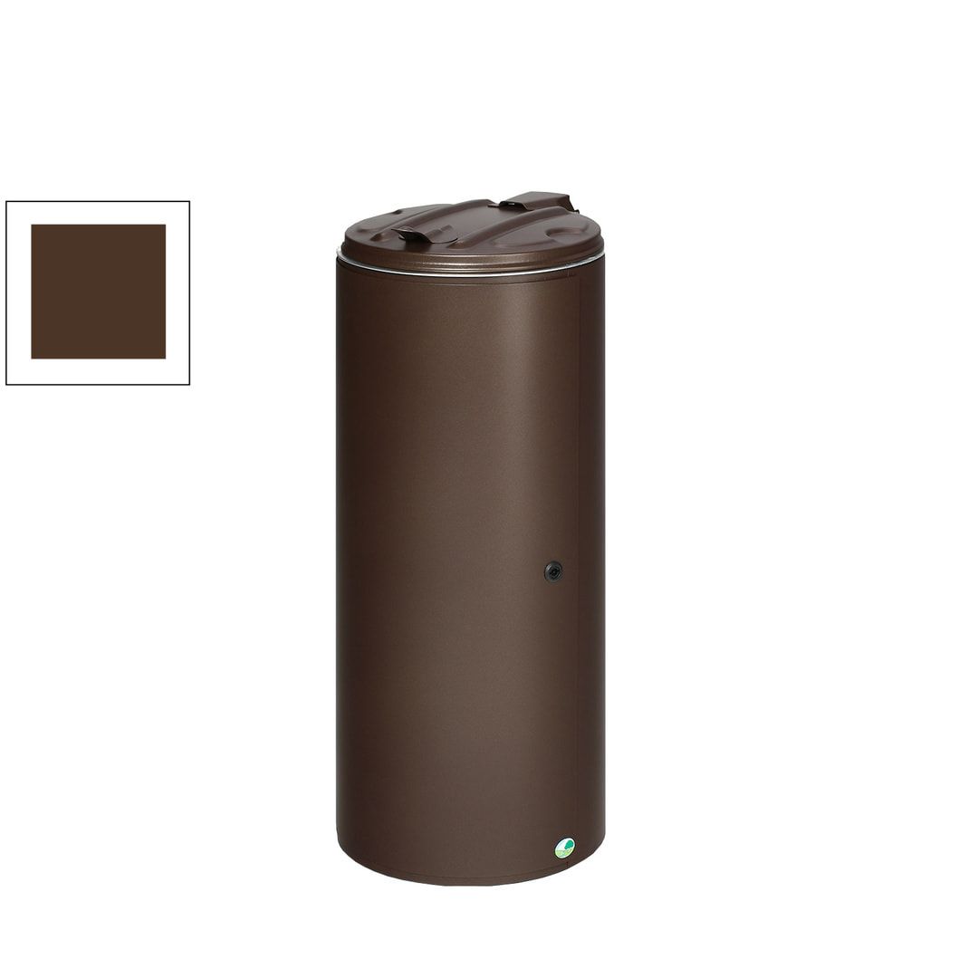 Abfalleimer - Volumen 80 l - Tür mit Schloss - 895 x 390 x 420 mm (HxBxT) - deep-brown