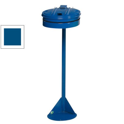 Müllsackhalter - Standgerät - Stahl - mit Deckel - für 120 l Säcke - 1.050 x 370 x 465 mm (HxBxT) - enzianblau