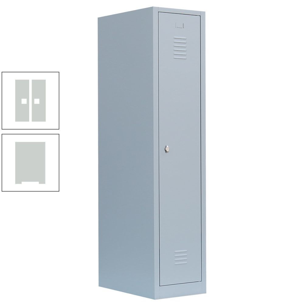 Garderobenschrank, Garderobenspind, 1 Abteil, 1.800 x 415 x 500 mm (HxBxT), Stahl, Korpusfarbe: lichtgrau, Frontfarbe: anthrazitgrau