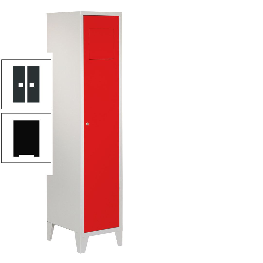 Wäschesammelschrank - 1.850 x 400 x 500 mm (HxBxT) - Füße - Drehriegel - anthrazitgrau