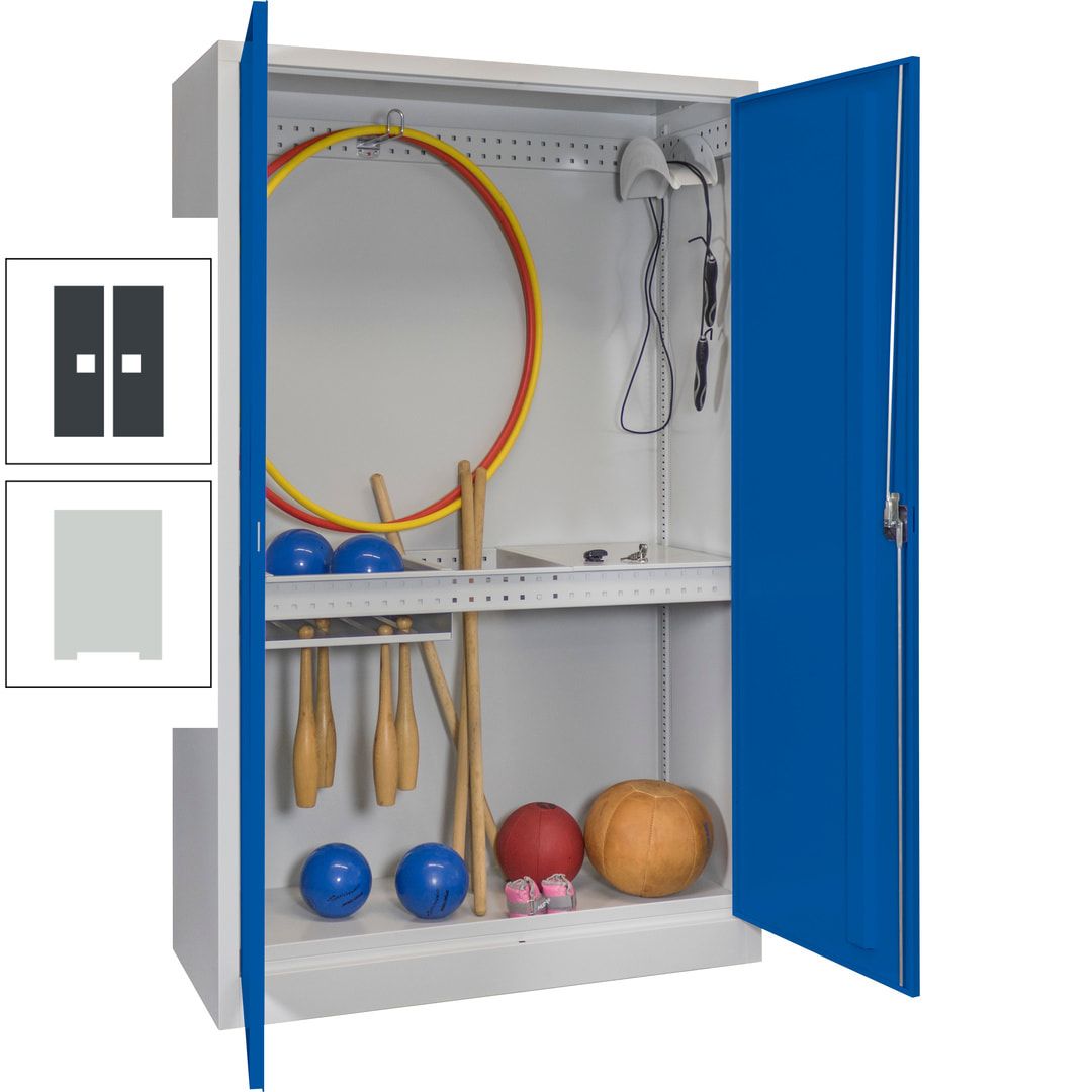 Sportschrank - Vollblechtüren - Variante 3 - 1.950x1.200x500 mm (HxBxT) - anthrazitgrau