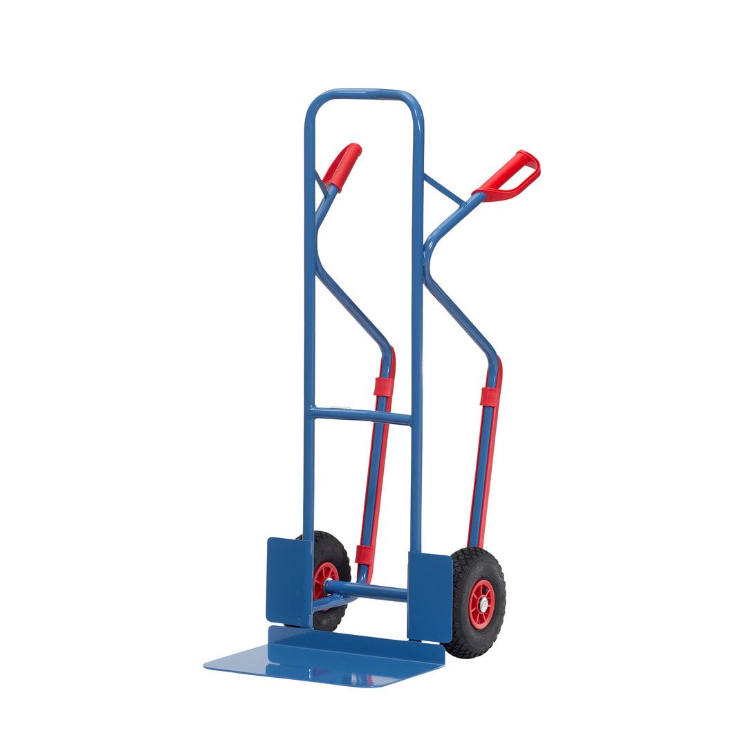 Fetra - Alukarre - 200 kg - Schaufel 480 x 300 mm (BxT) - Kunststoff-Gleitkufen - Luftbereifung