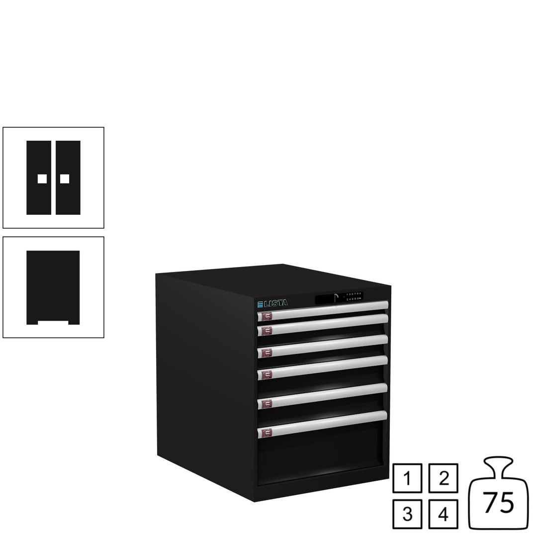 Lista Schubladenschrank - 14.352.010 - 700x564x725 mm (HxBxT) - 6 Schubladen - 75 kg - Key Lock - lichtblau (RAL 5012)