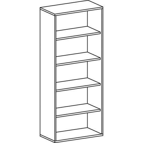 Büroregal, 5 Ordnerhöhen, modular, Metallsockel/Standfüße, Dreischicht-Feinspan, Einlegeboden, 1.920 x 1.000 x 425 mm (HxBxT), Dekor Ahorn