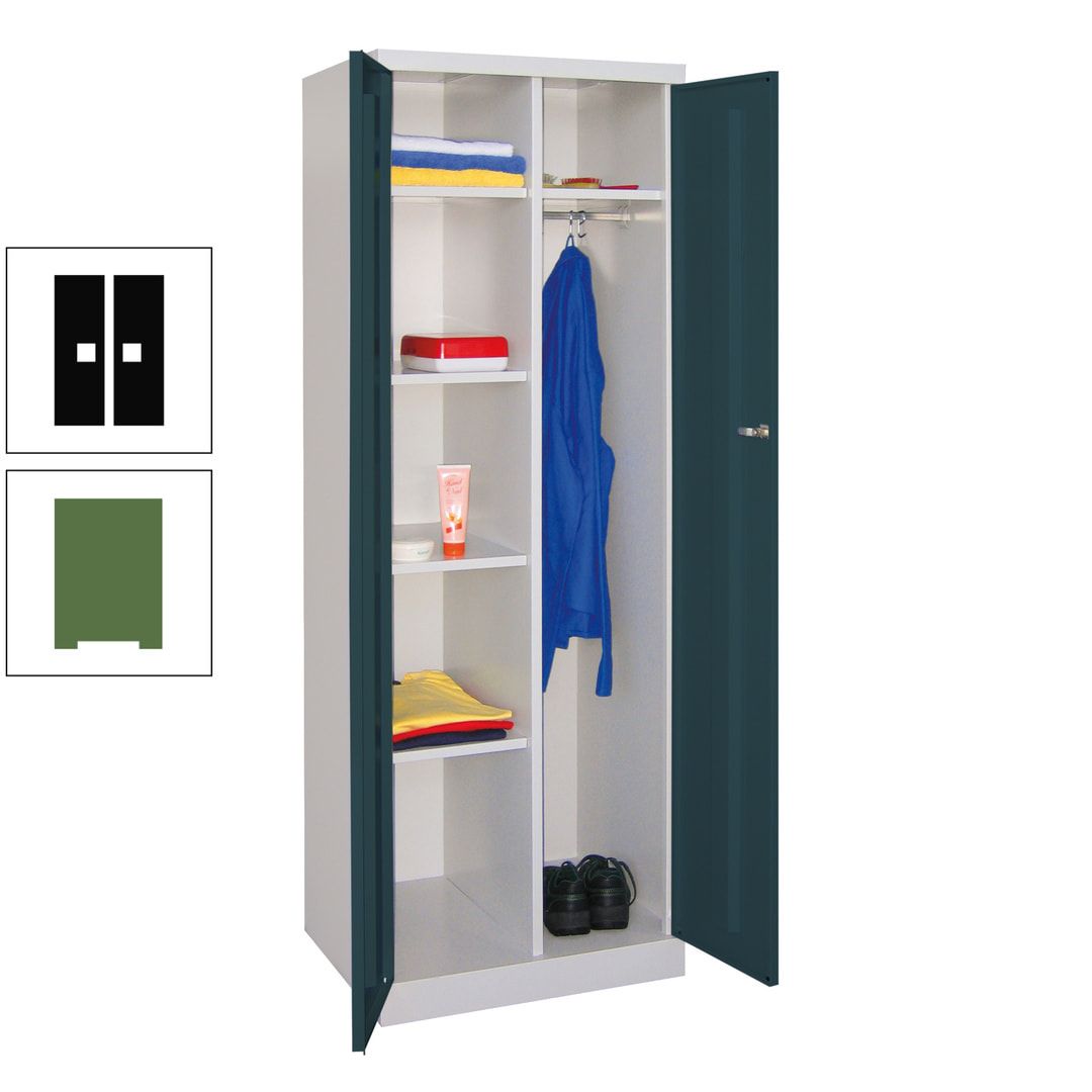Kleiderschrank mit Sockel - Spind - 1 Abteil mit Trennwand - 1.800x600x500 mm (HxBxT) - Zylinderschloss - anthrazitgrau
