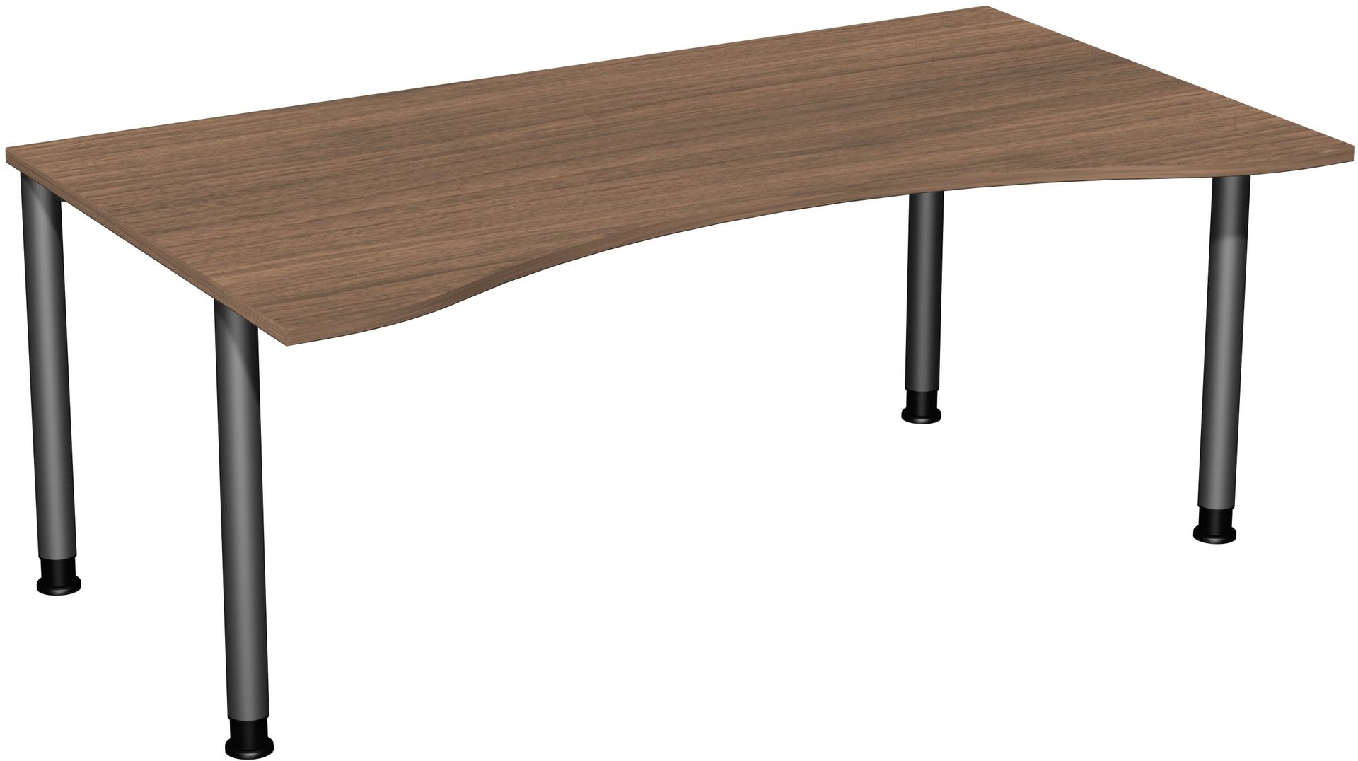 Ergo-Schreibtisch - 4-Fuß Flex - Bürotisch - Höhe 680-800 mm - 1.600 x 1.000 mm (BxT) - Gestell anthrazit - Ahorn