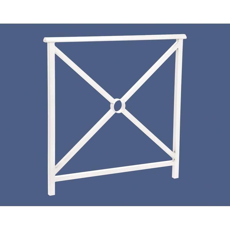 Geländer Kreuz und Kreis - 1.000 x 1.000 mm - abgerundeter Handlauf - Farbe enzianblau - Außengeländer Systemgeländer