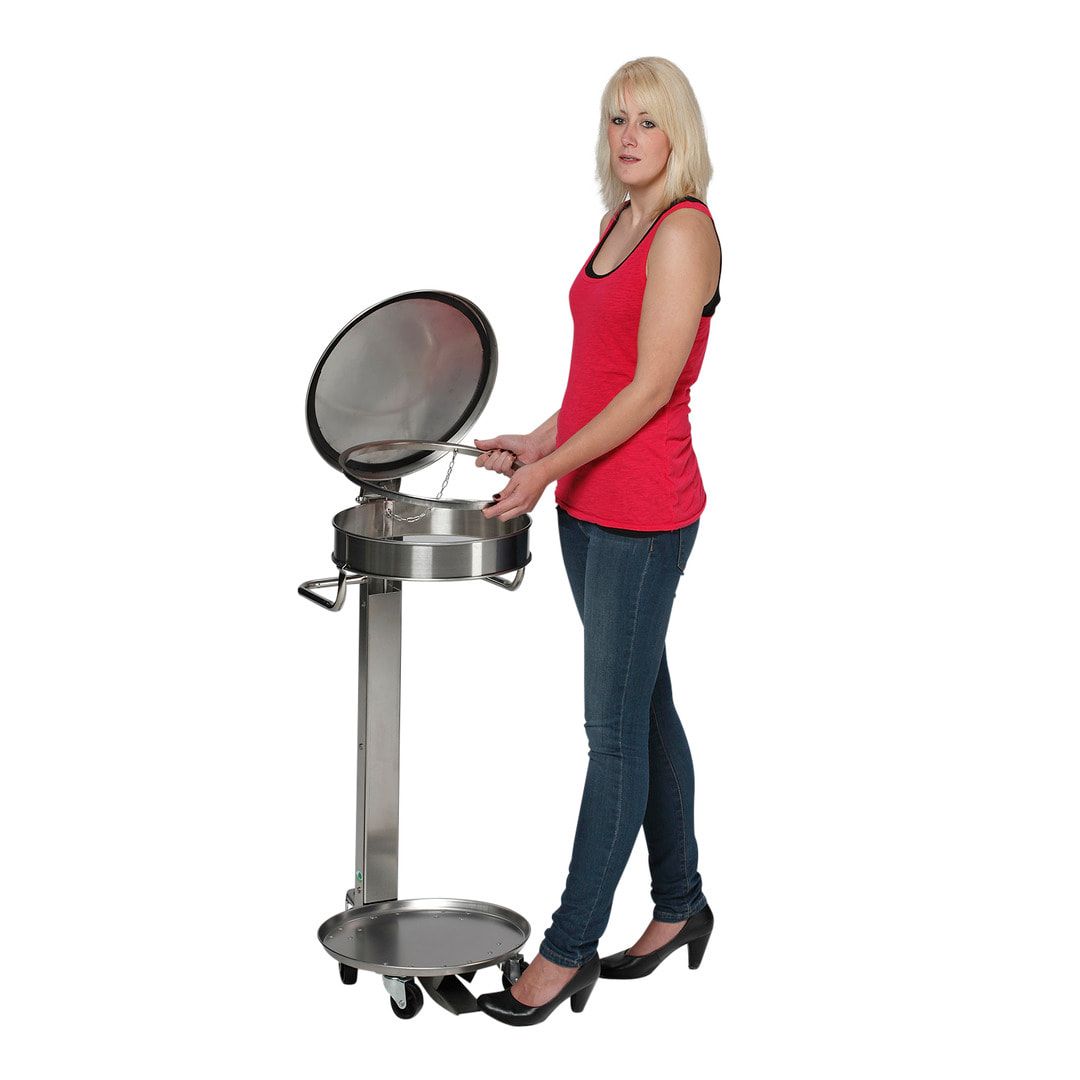 Mobile Müllsackhalterung - Für 120 l Abfallsäcke - 900 x 410 x 600 mm (HxBxT) - Edelstahl