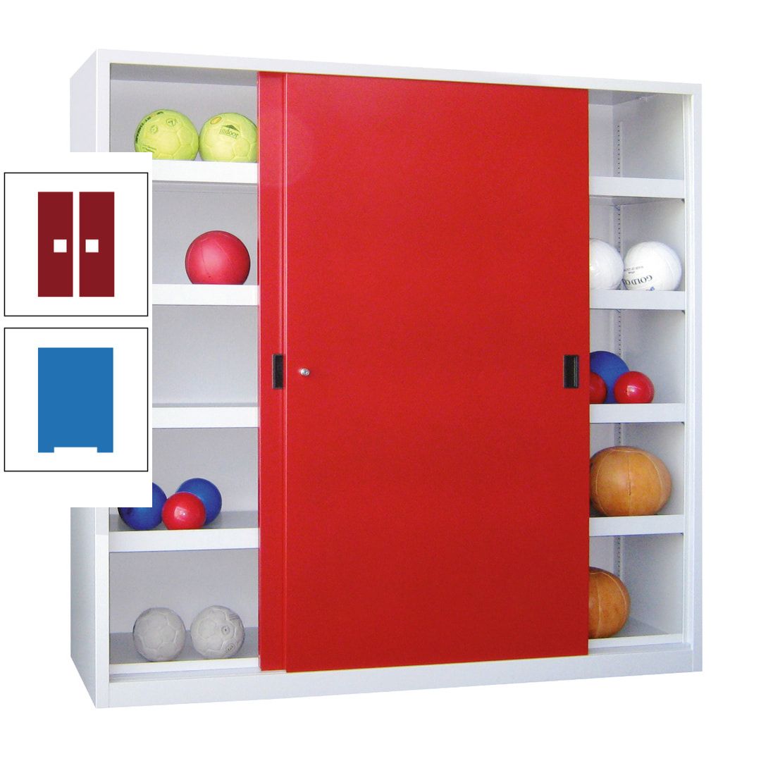 Ballschrank - Schiebetüren - Trennwand - 8 Böden - 1.950x1.500x600 mm (HxBxT) - anthrazitgrau