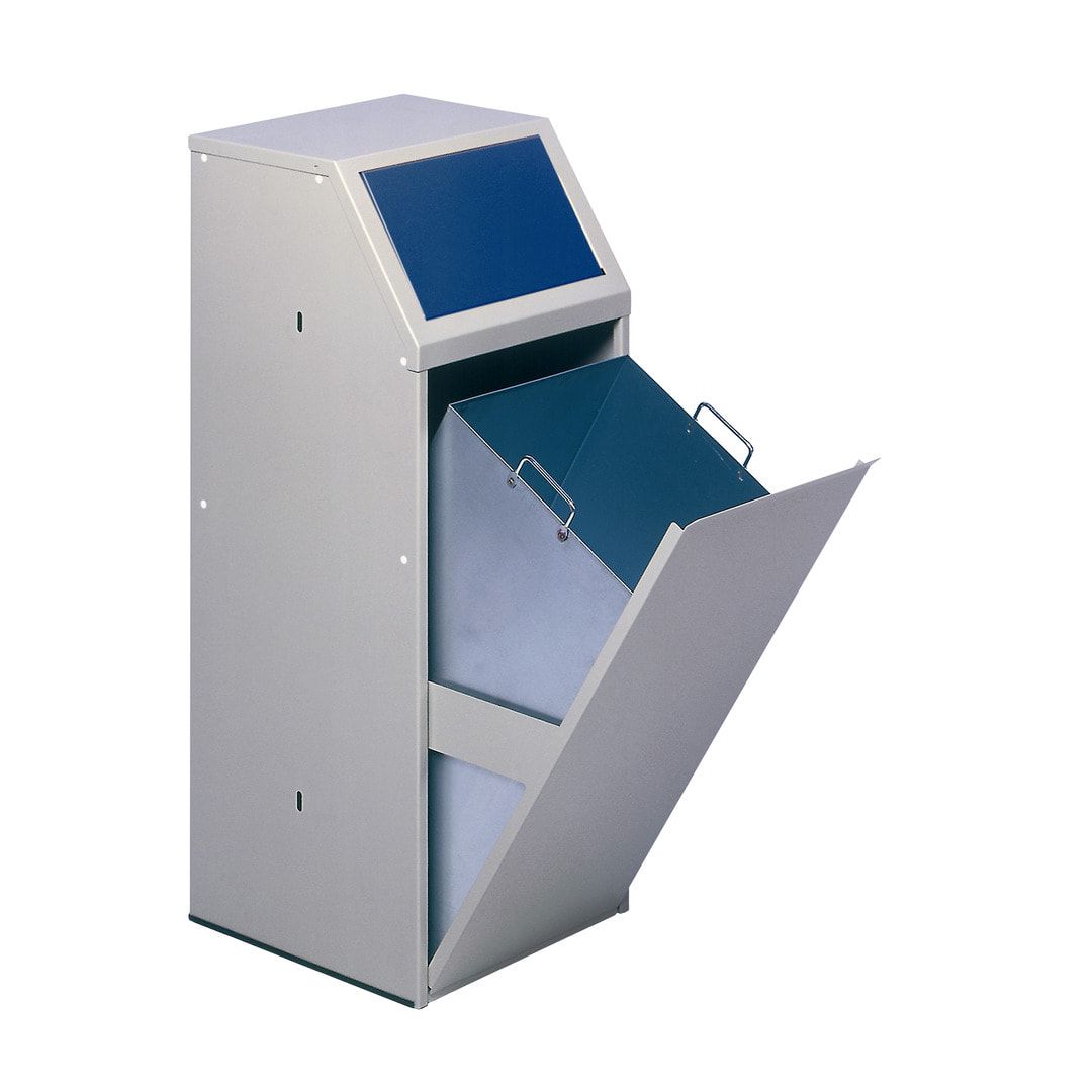 Wertstoffsammelgerät - fahrbar - 39 l - 800 x 400 x 400 mm (H x B x T) - Korpus kieselgrau - Einwurfklappe anthrazit - Abfallbehälter