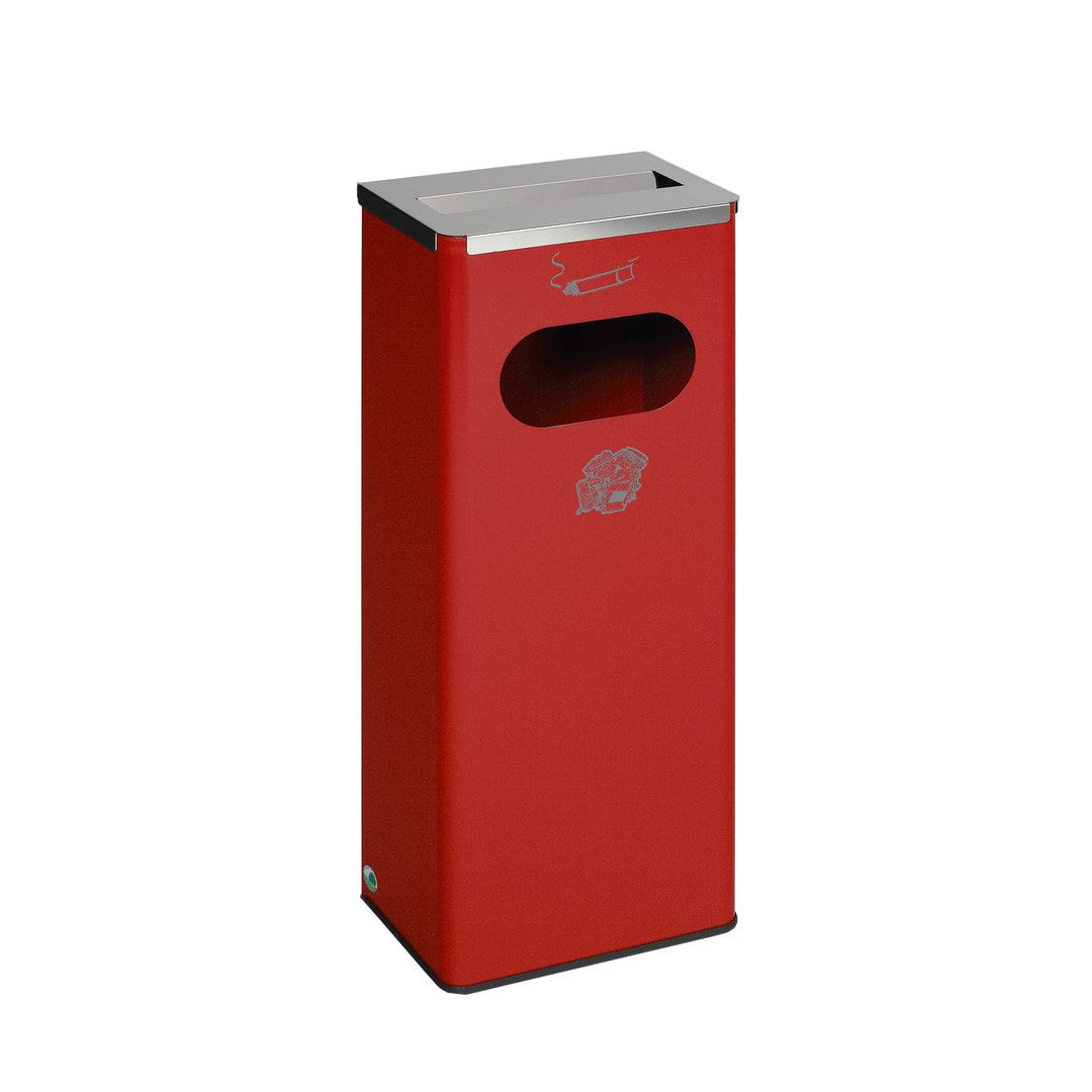 Ascher-Abfallsammler - Volumen 32 l - 760 x 310 x 220 mm (HxBxT) - Antik-silber, Struktur