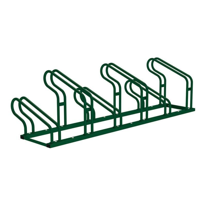 Fahrradständer, Stahl, feuerverzinkt, 6 Plätze, Vorderradhalterung, 527 x 1.900 x 558 mm (HxBxT), Farbe enzianblau