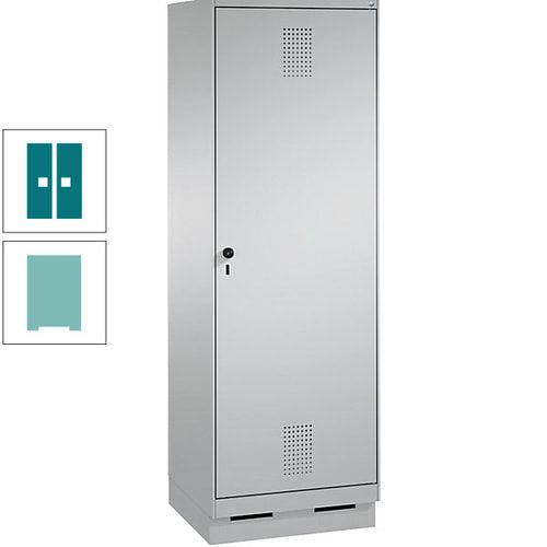 Doppel-Spind, Garderobenschrank, 1 Tür für 2 Abteile a 300 mm, Korpus anthrazitgrau, Türen anthrazitgrau, 1.800 x 600 x 500 mm (HxBxT)