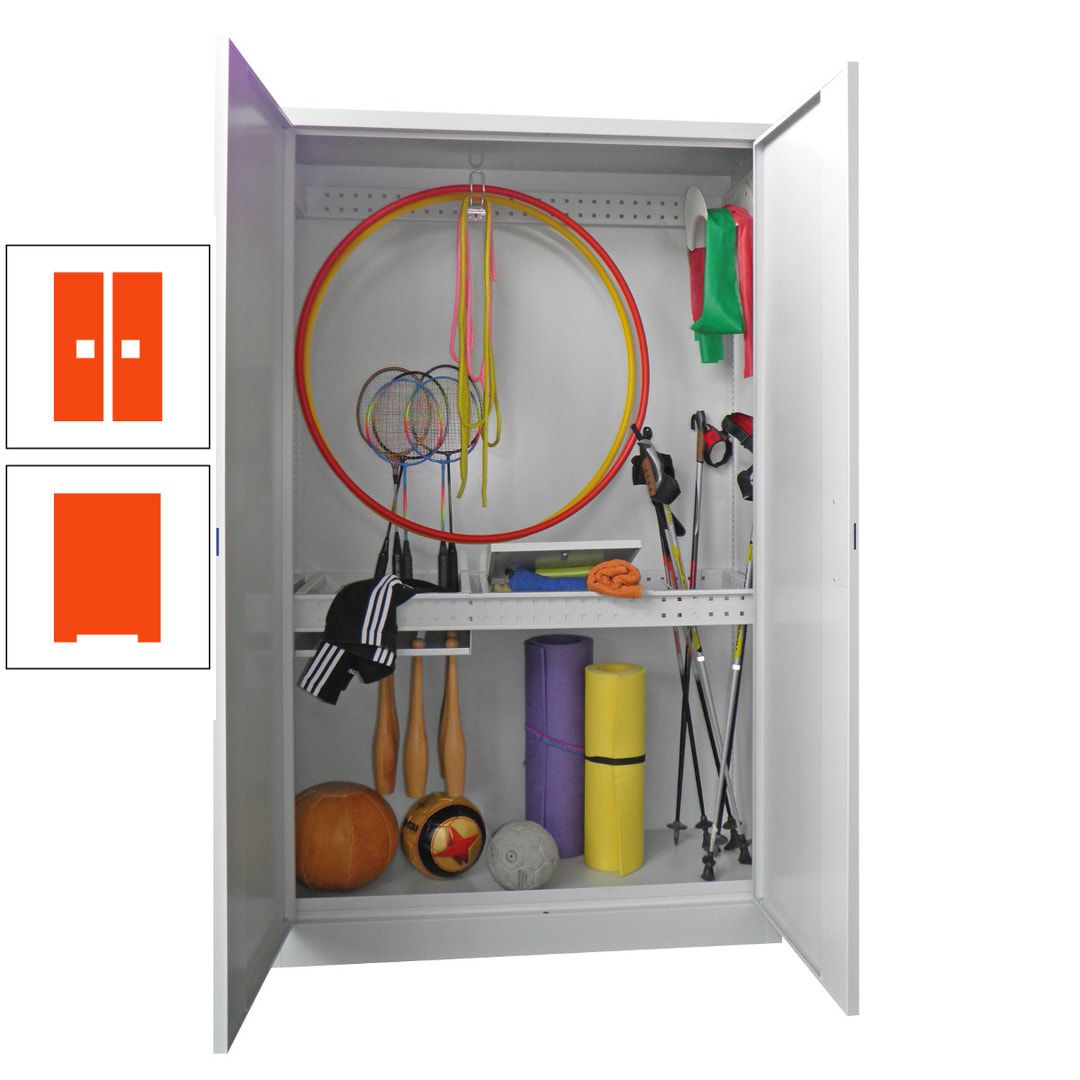 Sportschrank - Vollblechtüren - Variante 1 - 1.950x1.200x500 mm (HxBxT) - anthrazitgrau