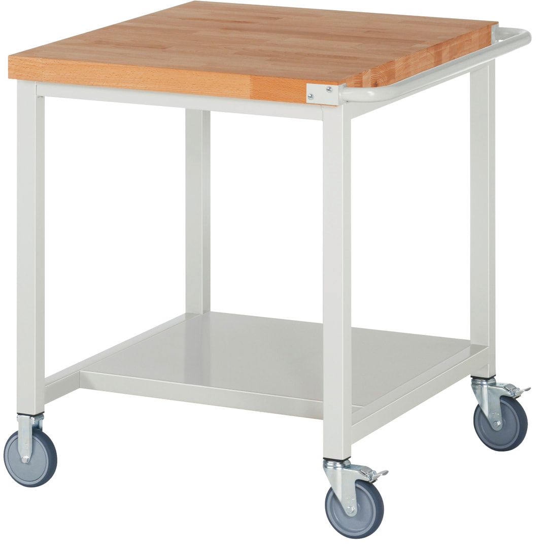 Mobile Werkbank mit Ablageboden - höhenverstellbar 880-1.080 mm - 750 x 900 mm (BxT) - Traglast 450 kg - Anthrazitgrau