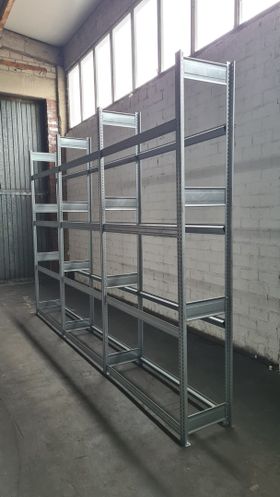 Gebrauchtes Räderregal Reifenregal - 250 kg - 2.500 x 3.071 x 400 mm (HxBxT) - 4 Ebenen - 3 Felder Set - Steckregal BERT