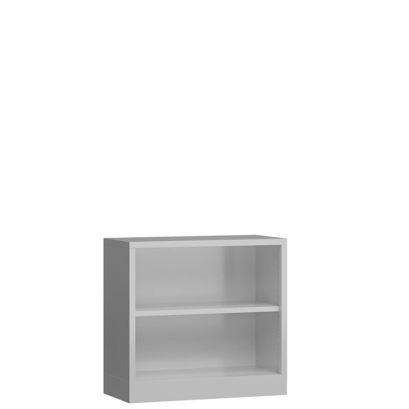 Aktenregal, Ordnerregal, Büroregal, 2 Fächer, Stahl, pulverbeschichtet, 750 x 800 x 380 mm (HxBxT), Farbe: lichtgrau