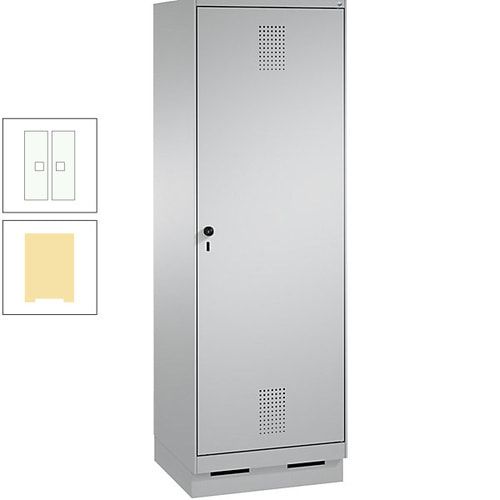 Doppel-Spind, Garderobenschrank, 1 Tür für 2 Abteile a 300 mm, Korpus anthrazitgrau, Türen anthrazitgrau, 1.800 x 600 x 500 mm (HxBxT)