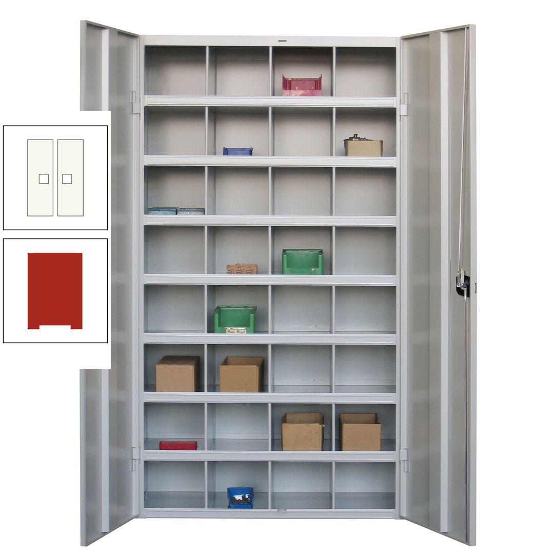 Fächerschrank - Sortierstation - Büroschrank - 32 Fächer - 1.800 x 1.000 x 530 mm (HxBxT) - Materialschrank - anthrazitgrau