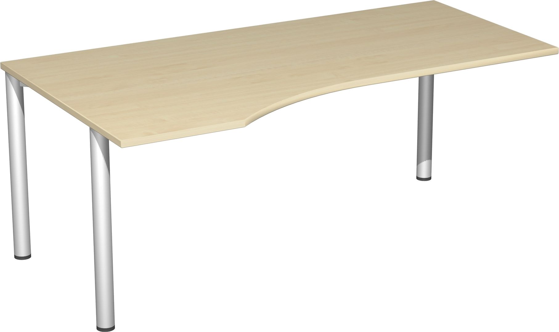 Eckschreibtisch - Ecke links - 4-Fuß Flex - 720 x 1.600 x 1.000 mm (HxBxT) - Gestell anthrazit - Ahorn
