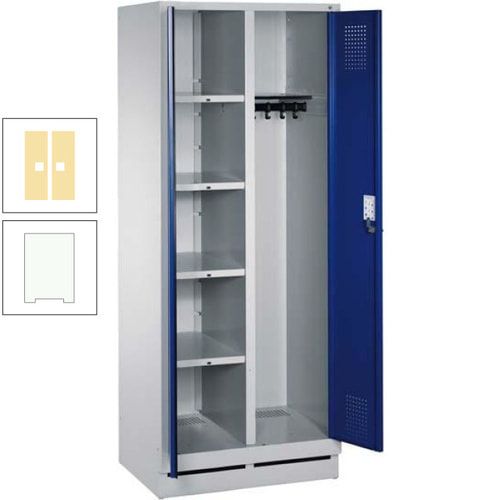 Mehrzweckschrank, Doppeltüren, Füße, 2 Abteile a 300 mm, Korpus anthrazitgrau, Tür anthrazitgrau, 1.800 x 600 x 500 mm (HxBxT)