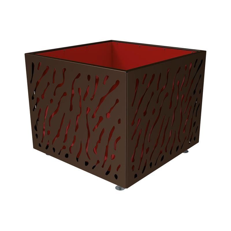 Pflanzbehälter, Stahl, vormontiert, zweifarbig, verstellbare Füße, Innen feuerverzinkt, Verladungsgriffe, 960 x 1.145 x 1.145 mm (HxBxT), enzianblau