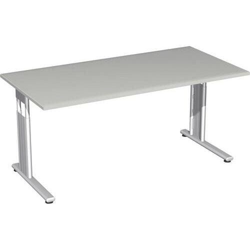 Schreibtisch - C-Fuß Flex - Bürotisch - höhenverstellbar - 820 x 1.200 x 800 mm (HxBxT) - Dekor Ahorn - Gestell silber
