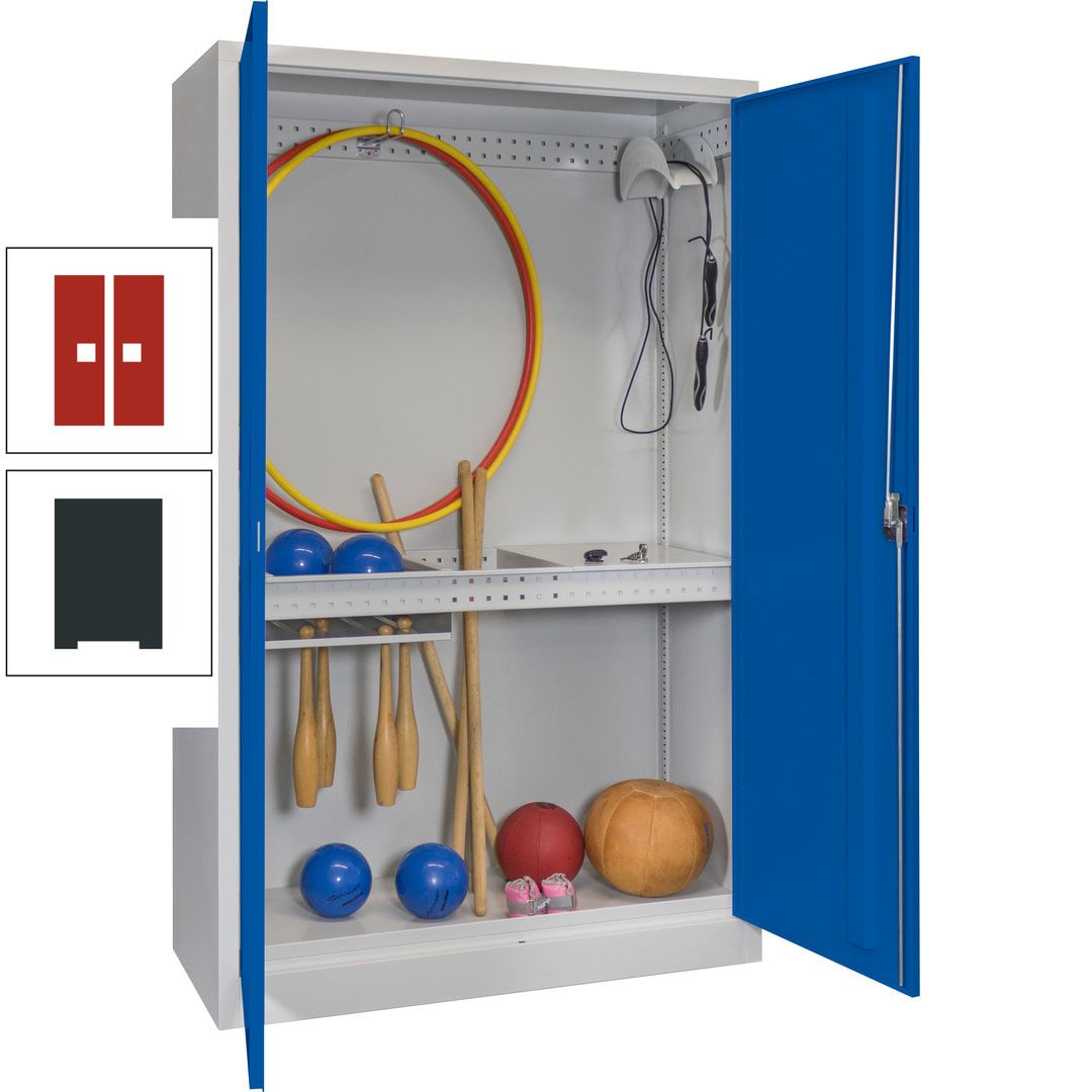 Sportschrank - Vollblechtüren - Variante 3 - 1.950x1.200x500 mm (HxBxT) - anthrazitgrau