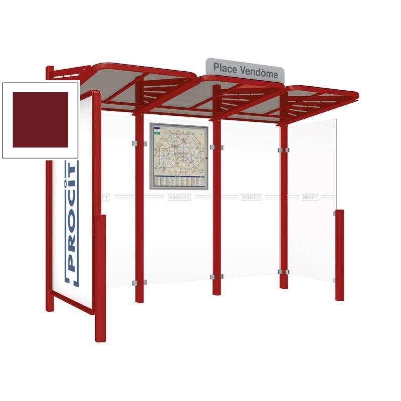 Buswartehalle - Unterstand - modular - Fahrplankasten - Haltestellenschild - Seitenwand - Schaukasten - 2.200 x 3.000 x 1.500 mm (HxBxT) - enzianblau