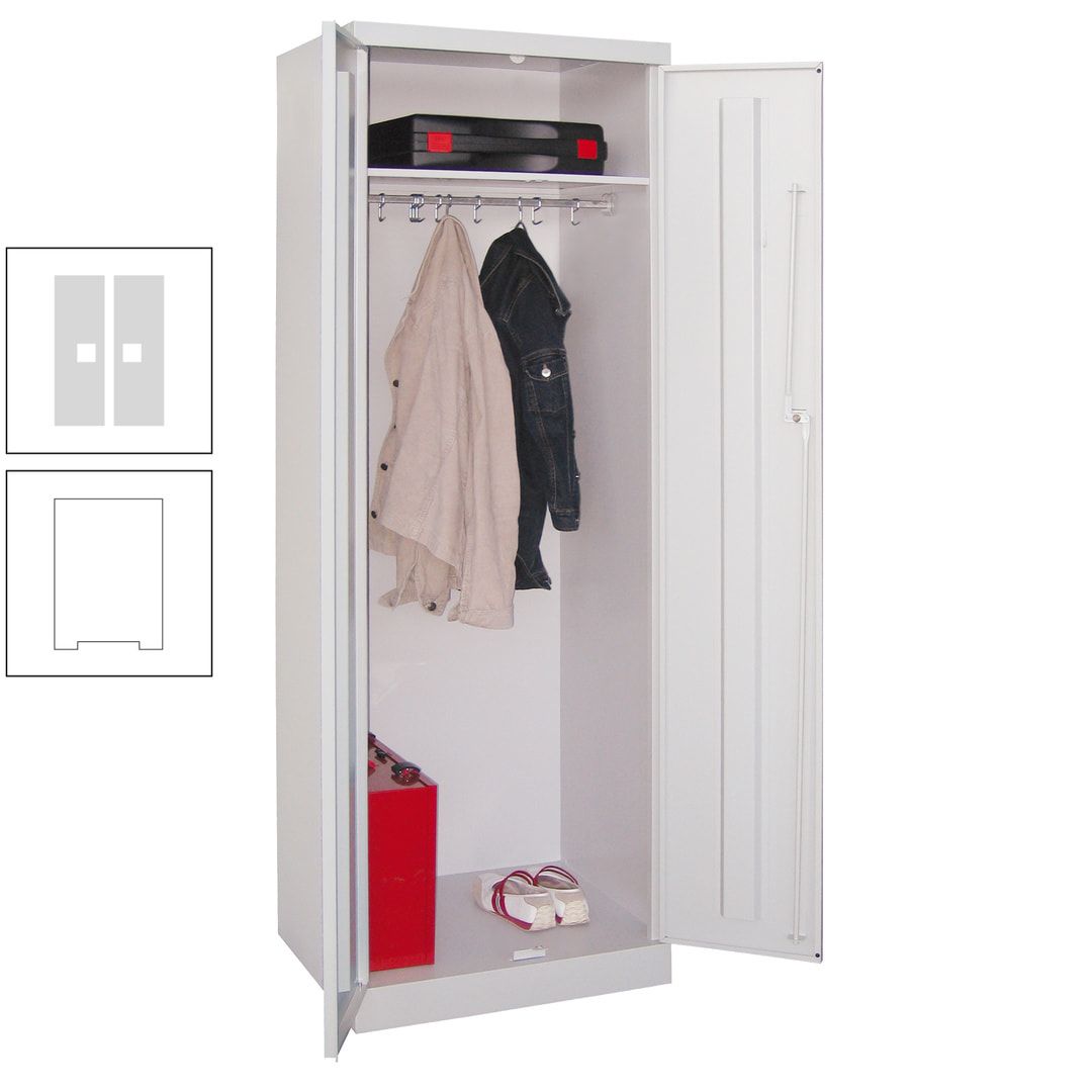 Garderobenschrank - 1 Fachboden - Kleiderstange - 1.800x600x500 mm (HxBxT) - Zylinderschloss - anthrazitgrau