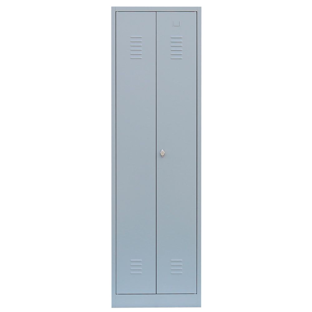Mehrzweckschrank, Garderobenschrank, 2 Abteile, 6 Fächer, 1.800 x 500 x 500 mm (HxBxT), Kleiderstange, Stahl, Korpus: lichtgrau, Front: anthrazitgrau