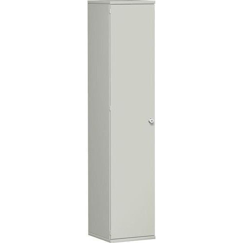 Flügeltürenschrank, Holztüren, Schloss links, 5 Ordnerhöhen, 4 Einlegeböden, 1.920 x 400 x 425 mm (HxBxT), Frontfarbe Ahorn, Korpusfarbe Ahorn