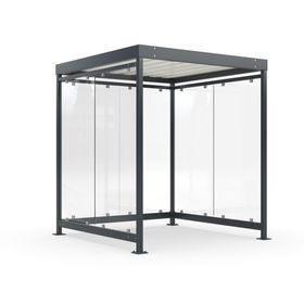 Raucherunterstand, Bushaltestelle, Bausatz, 6-7 Personen, 6 Wände, 2.510 x 2.165 x 2.165 mm (HxBxT)