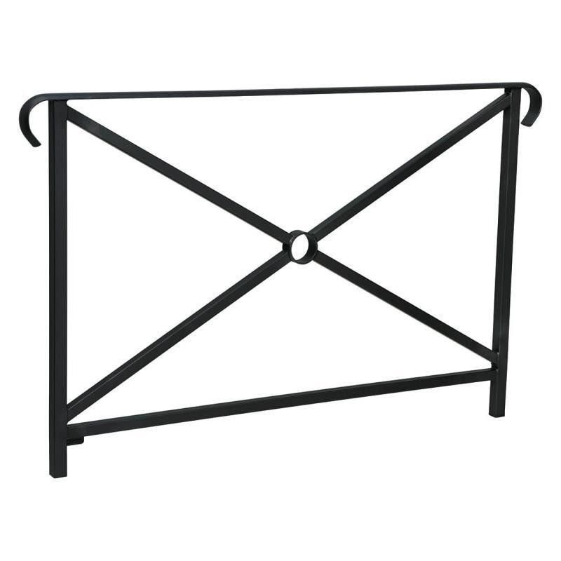Geländer Kreuz und Kreis - 1.000 x 1.500 mm - flacher Handlauf - Farbe enzianblau - Außengeländer Systemgeländer