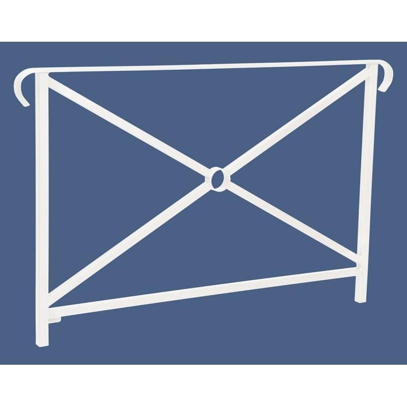 Geländer Kreuz und Kreis - 1.000 x 1.500 mm - flacher Handlauf - Farbe enzianblau - Außengeländer Systemgeländer