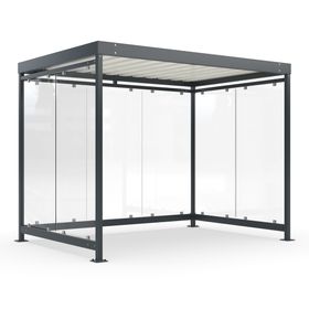 Raucherunterstand, Bausatz, Fahrgastunterstand, Bushaltestelle, 2.510 x 3.180 x 2.165 mm (HxBxT), 7 Wände