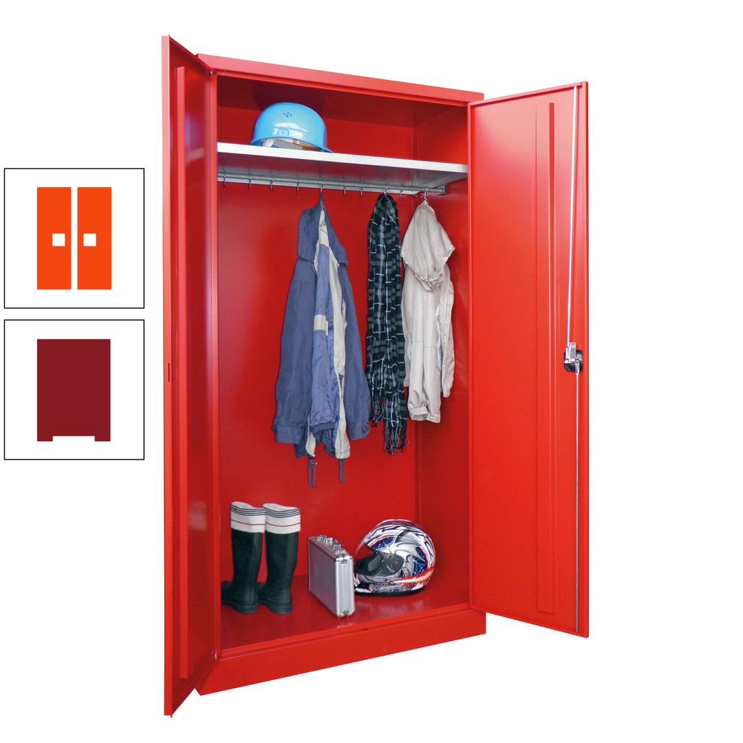 Garderobenschrank - 1.950x1.000x500 mm (HxBxT) - Hutboden, pulverbeschichtet - anthrazitgrau